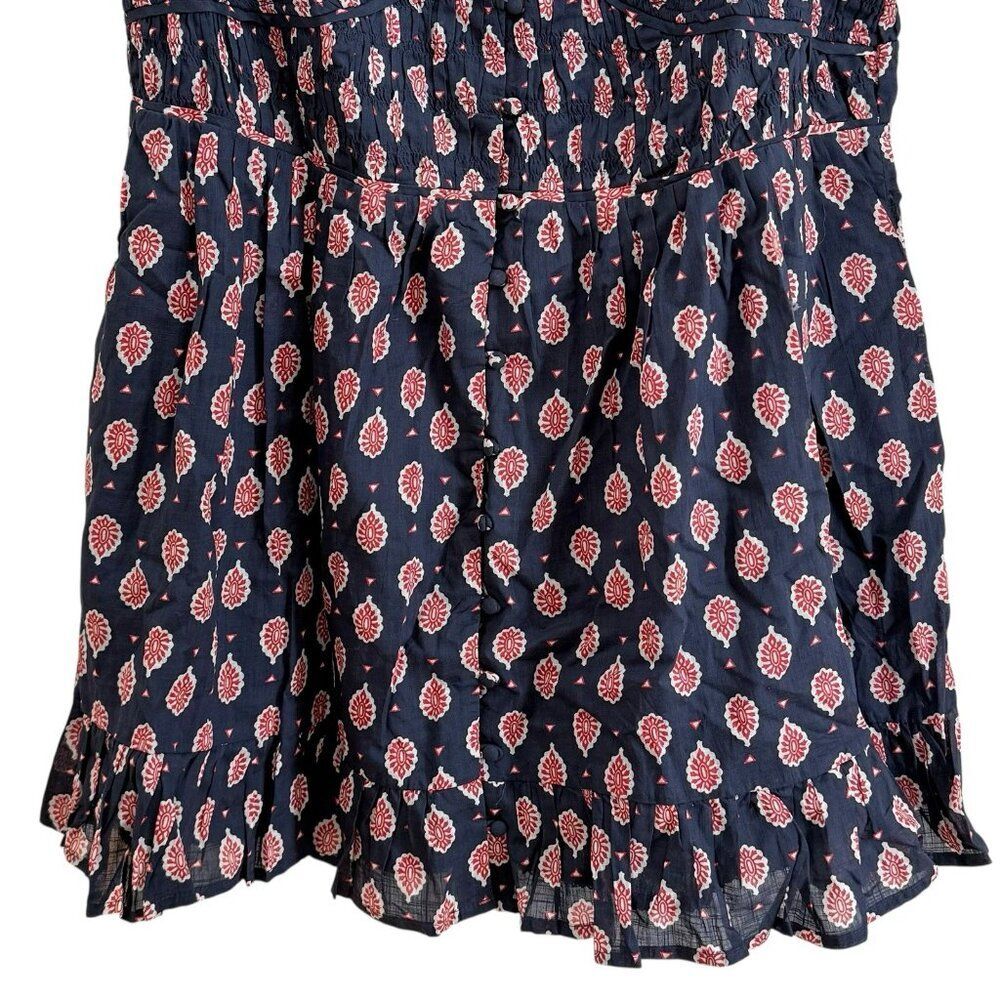 Anthropologie The Peregrine Mini Dress Smock Bodice Mini Dress Navy Womens 1X - Picture 6 of 8